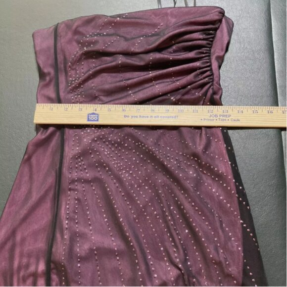 Vintage Byer Too Womens Beaded Mesh Midi Dress Size M Whimsigoth Vamp Goth Y2K - Picture 12 of 16